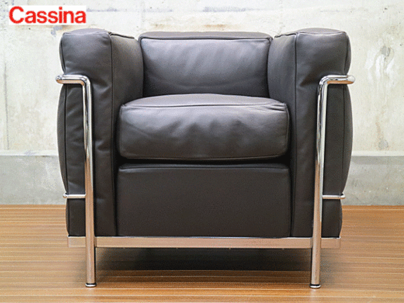 Cassina】カッシーナ LC2 1人掛けソファ 黒革 レザー ル・コルビュジエ