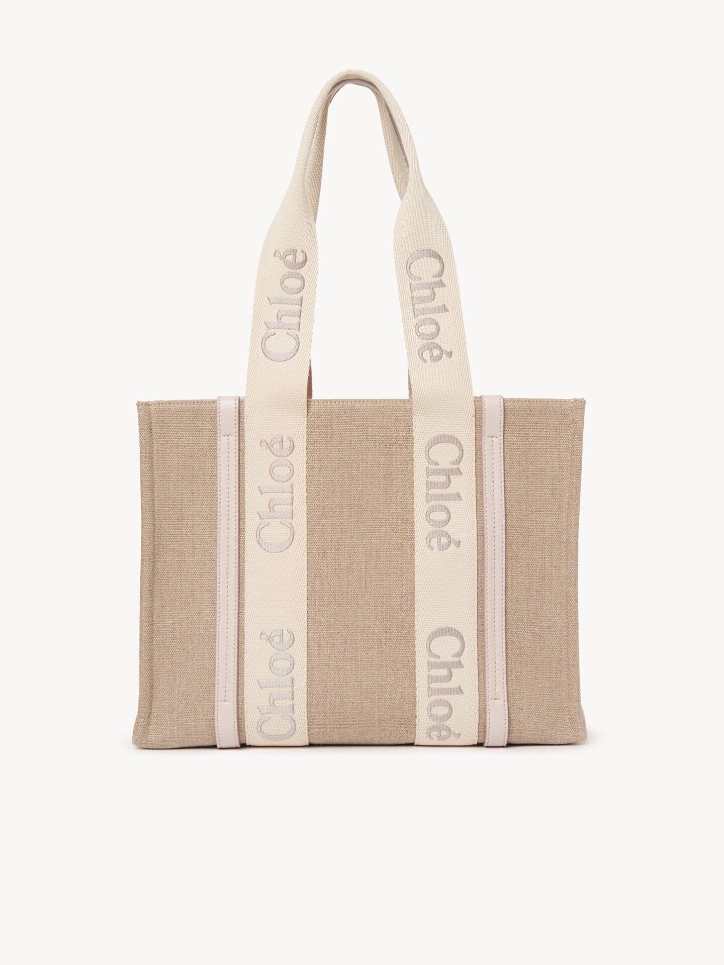 Woody tote bag in linen Grey - Chloé