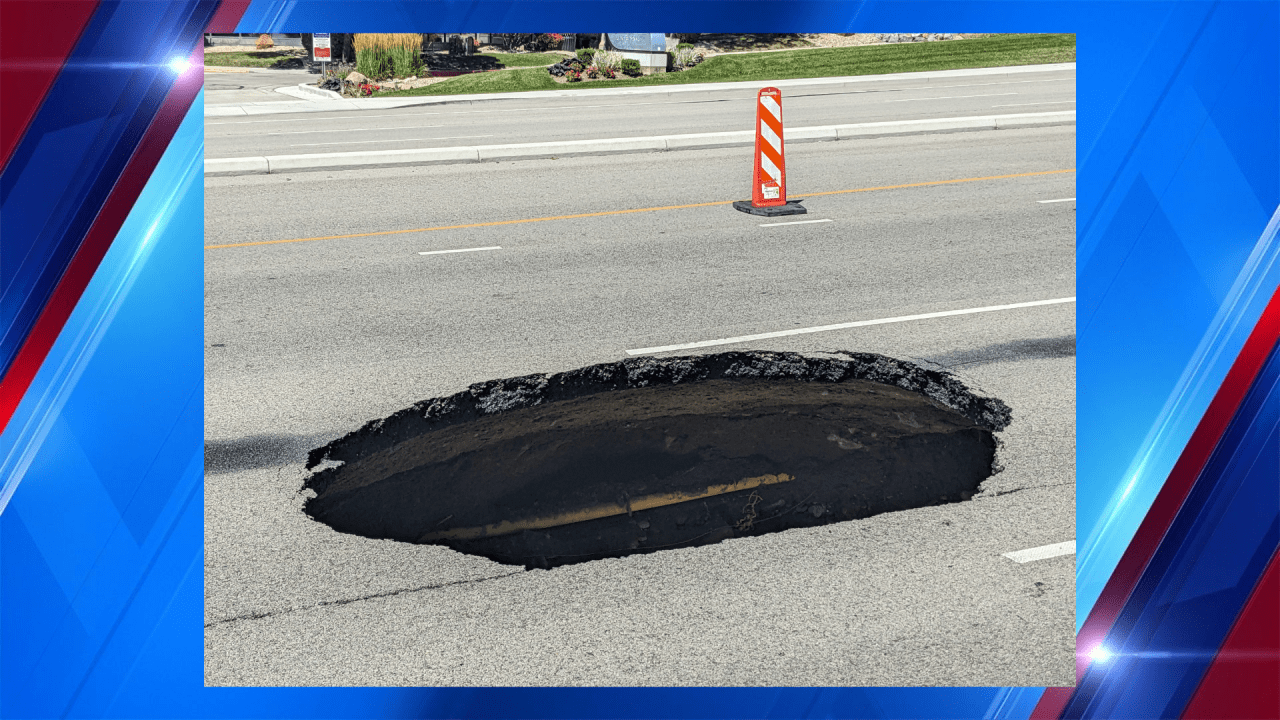 BREAKING: Massive sinkhole emerges on road in South Jordan