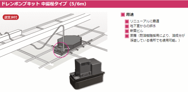 K-DU202K [代引決済不可]［業務用エアコン用]中揚程タイプ（5/6m・単相