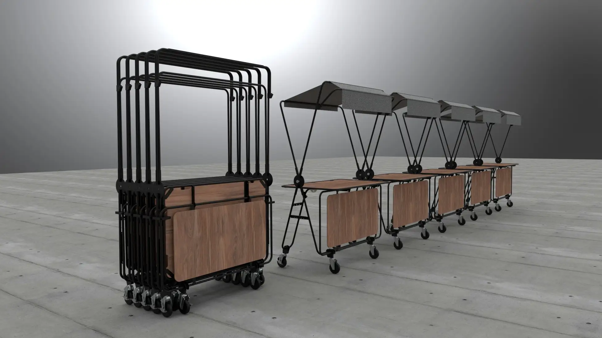 手軽にポップアップブースがつくれる 折りたたみ式マルシェ什器