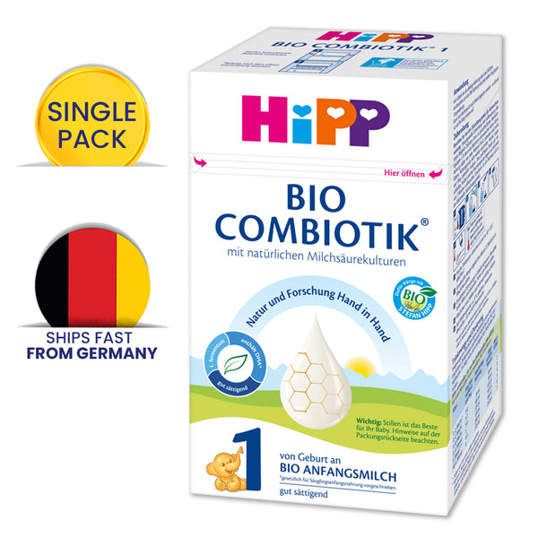 HiPP Stage 1 Combiotik Formula + DHA 600g - German - Bottles & Burps