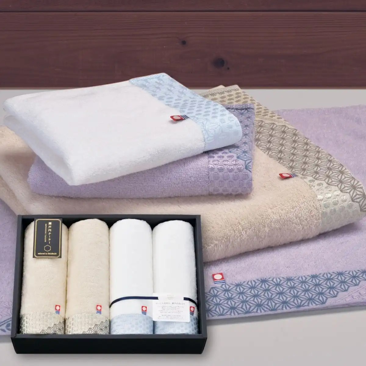 瀬戸内テーラーあかつき フェイスタオル4枚(ベージュ)(ホワイト