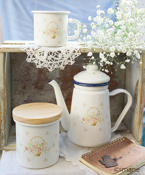 イマン ローズバスケット ホーロー コーヒーメジャーカップ【イマン