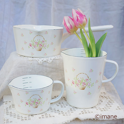 イマン ローズバスケット 両口ミルクパン【イマン＆マニー薔薇の雑貨の