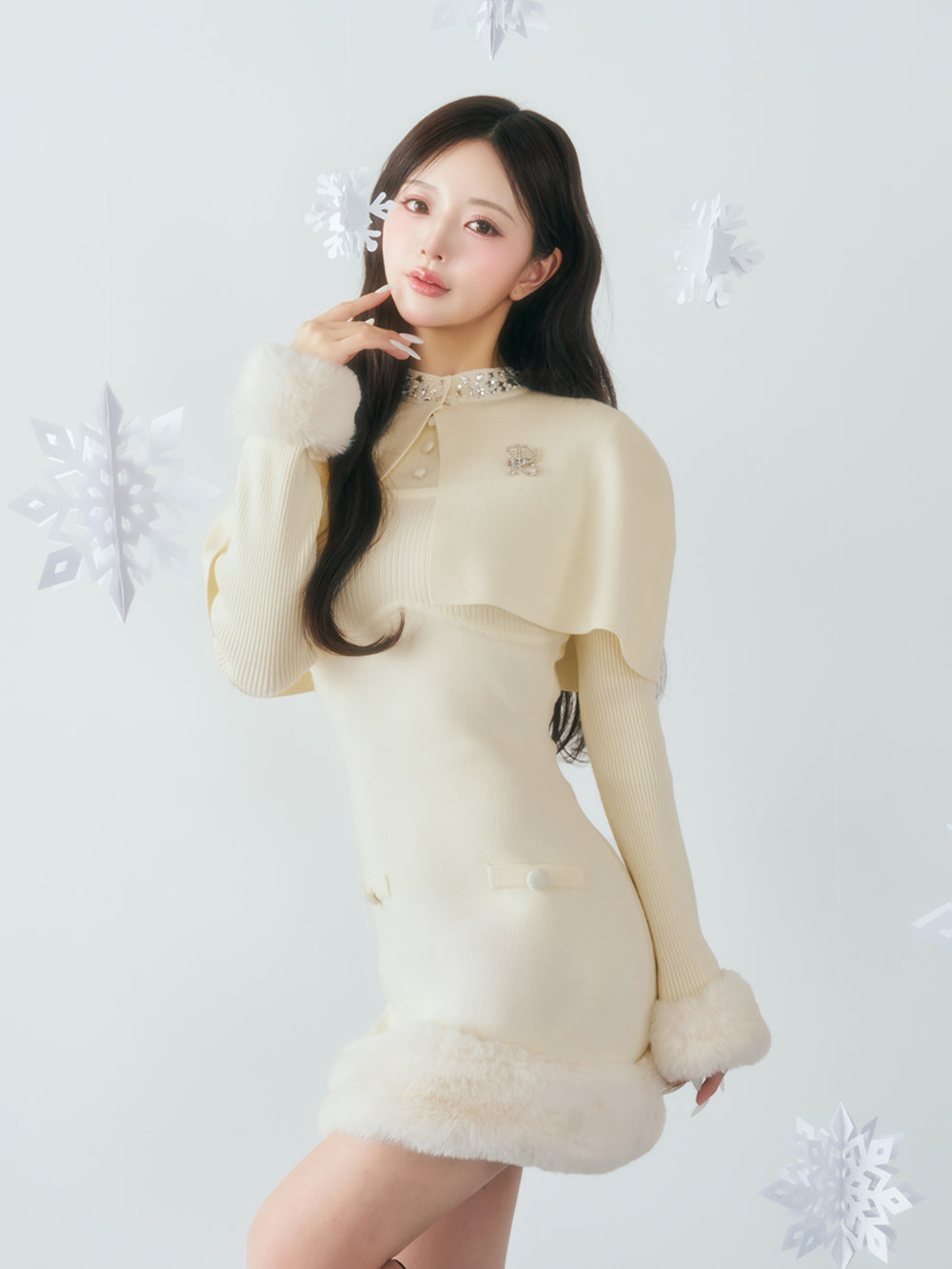 ビジューケープニットミニワンピース – Darich (ダーリッチ)