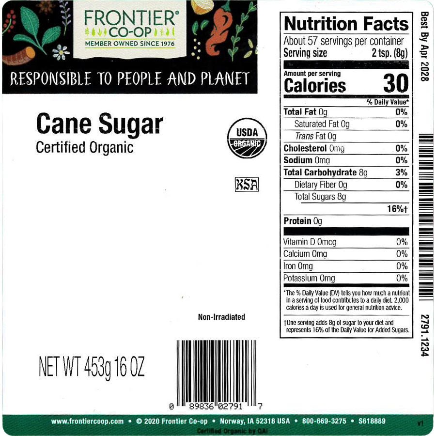 Frontier Co-op Cane Sugar, Organic 1 lb. | Frontier Co-op