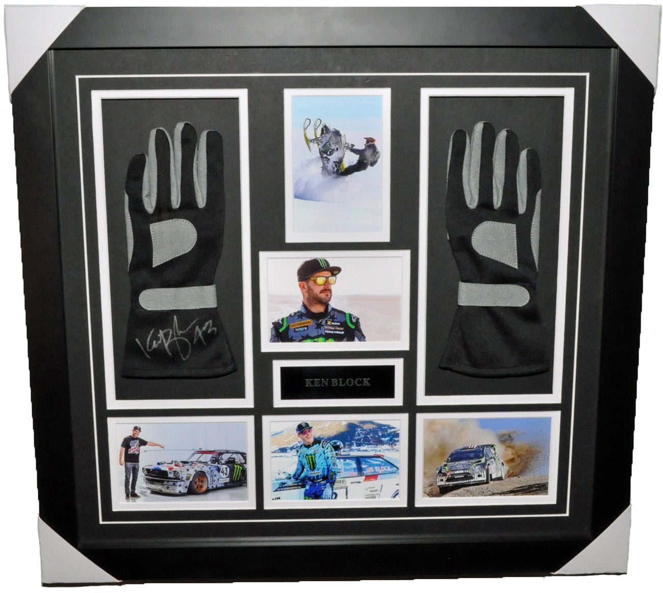 Ken Block Signed 26X25 Inches Photos Gloves Montage Frame