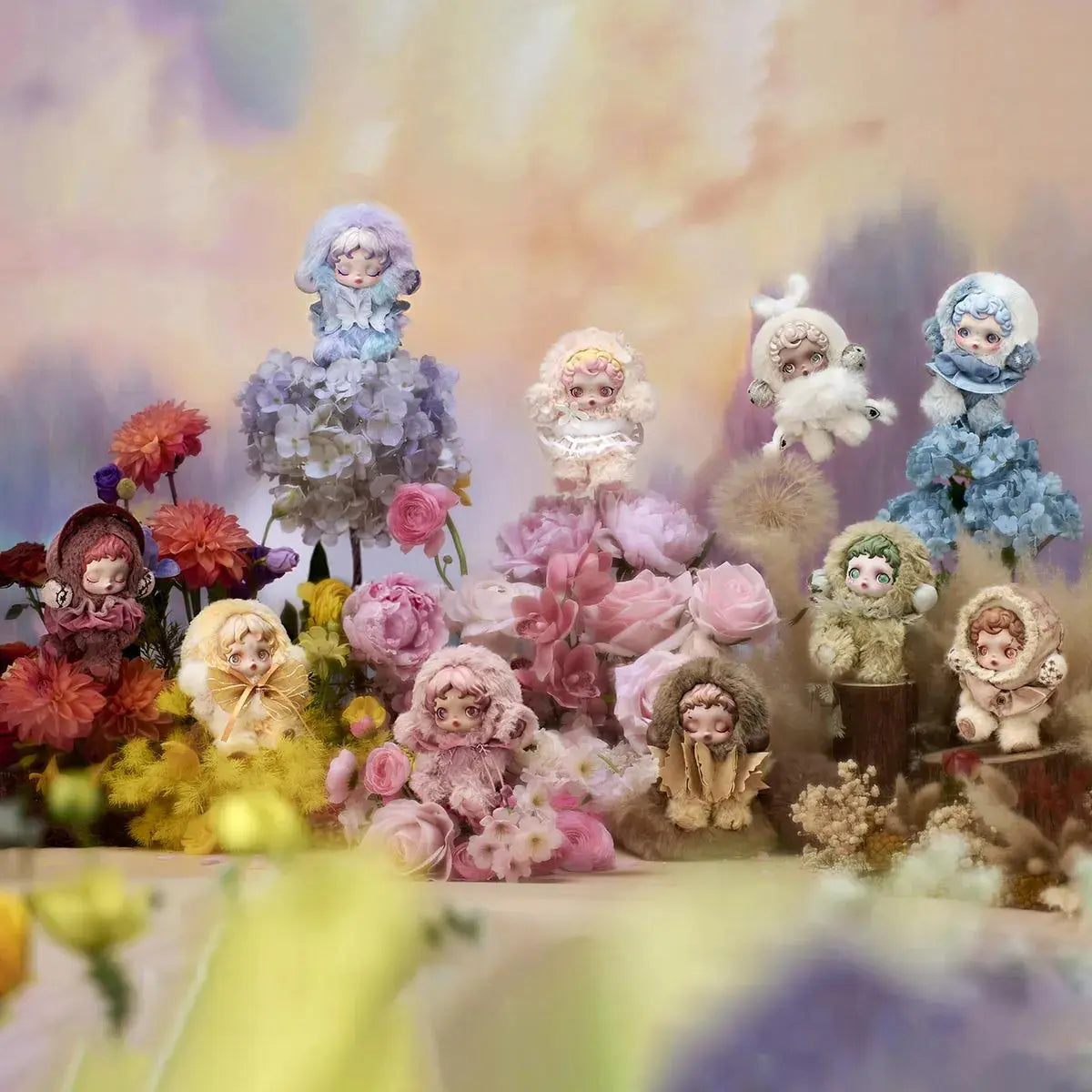 SKULLPANDA Série L'impressionnisme Poupée en peluche Blindbox