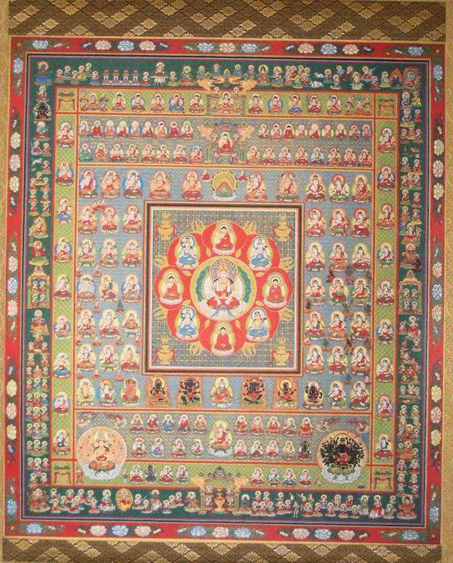 掛け軸 両界曼荼羅 胎蔵界・金剛界 対幅（特殊工芸作品・新品）