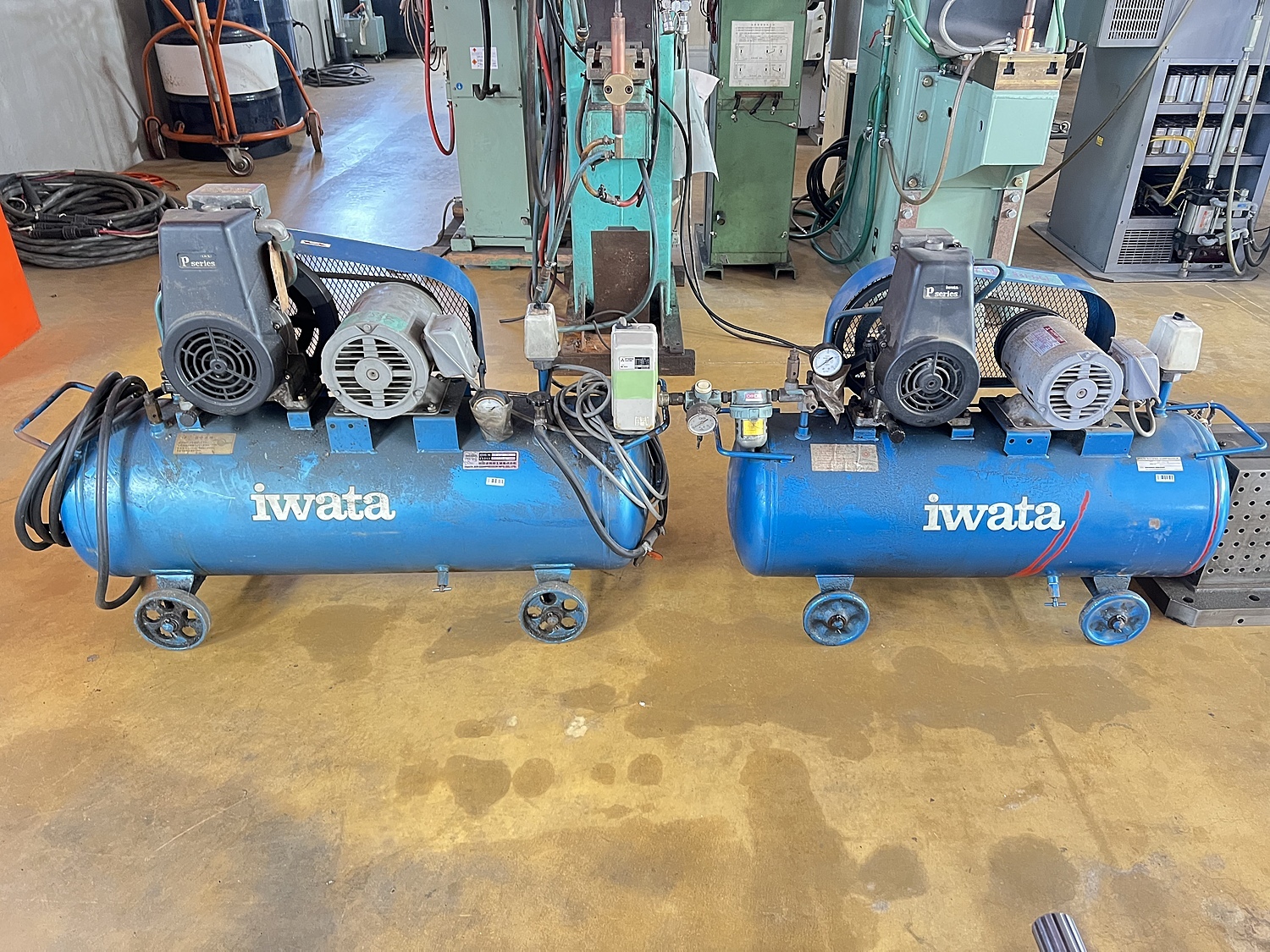 C148335 レシプロコンプレッサー2台セット アネスト岩田 SP-15P SP