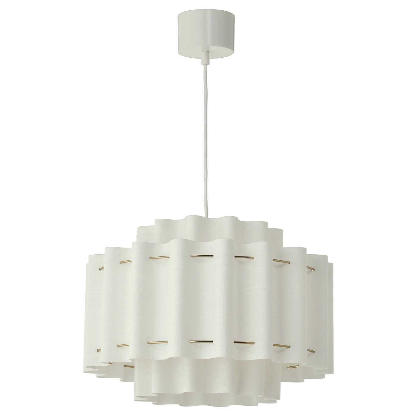 STOCKHOLM 2025 pendant lamp, white textile/brass plated, 20