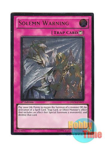 英語版 DREV-EN077 Solemn Warning 神の警告 (アルティメットレア) 1st