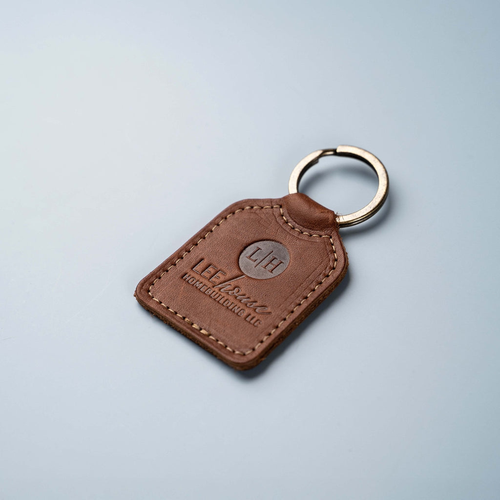Your Logo + Our Leather - Fine Leather Key Chain - Custom Logo and
