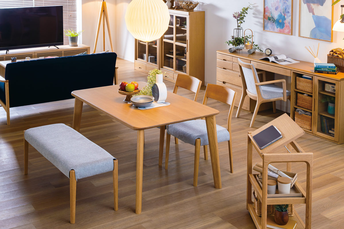 個性的な天縁と鋭角な脚線美ダイニングテーブル DT-3500｜ダイニング