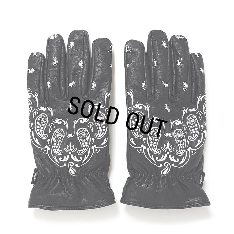 CHALLENGER/BANDANA LEATHER GLOVE（BLACK）［バンダナレザーグローブ
