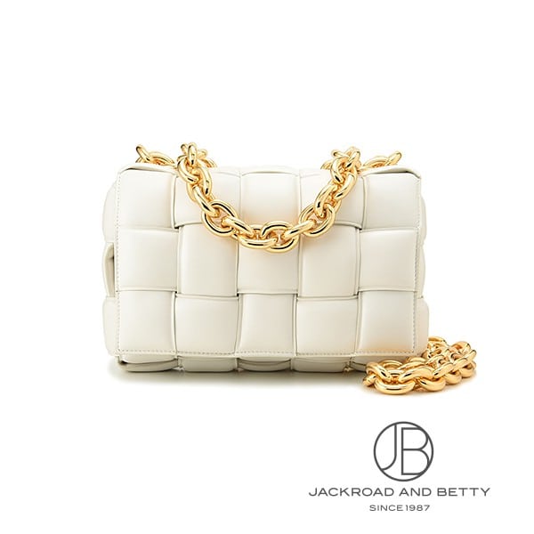 チェーン カセット ショルダーバッグ チョーク アイボリー ホワイト 白