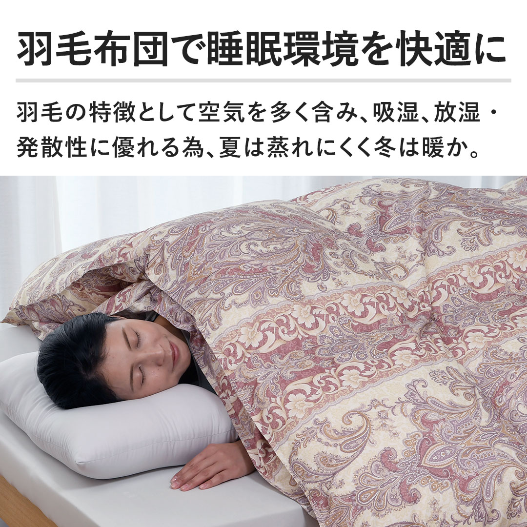 モリリン 布団・快眠グッズ 2枚合わせ羽毛掛布団 シングル ピンク