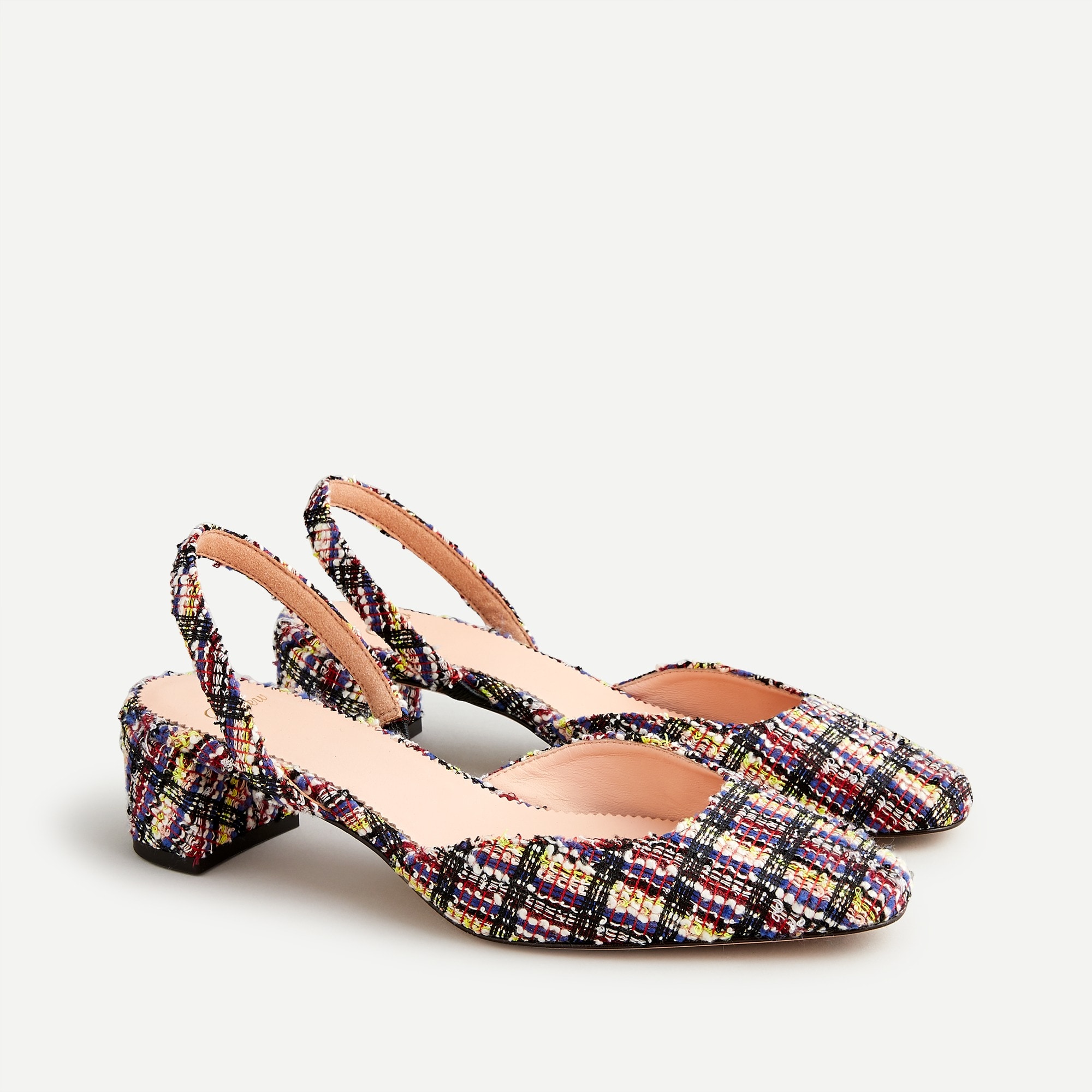 Block-heel Slingback Pumps In Tweed For Women | J.Crew