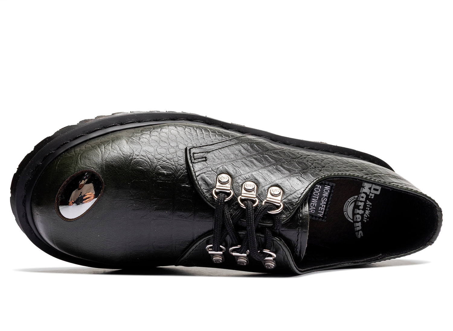 Dr. Martens Crocodile 1461 Bex Steel Toe Leather Shoes in Forest