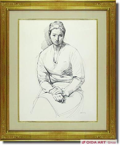 小磯良平 婦人 | 絵画など美術品の販売と買取 | 東京・銀座 おいだ美術