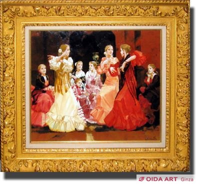 斎藤三郎 「踊り小屋」 日本画家 希少 リトグラフ 大型 大きい