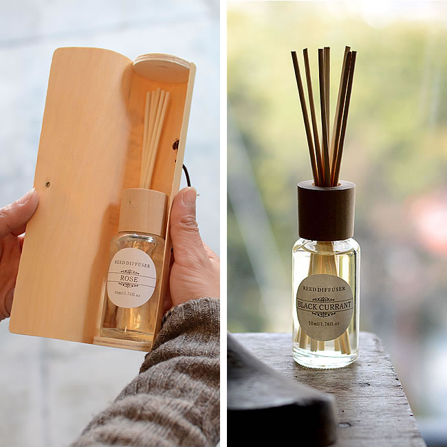 Libby リードディフューザー 木製ケース ナチュラルインテリア 生活