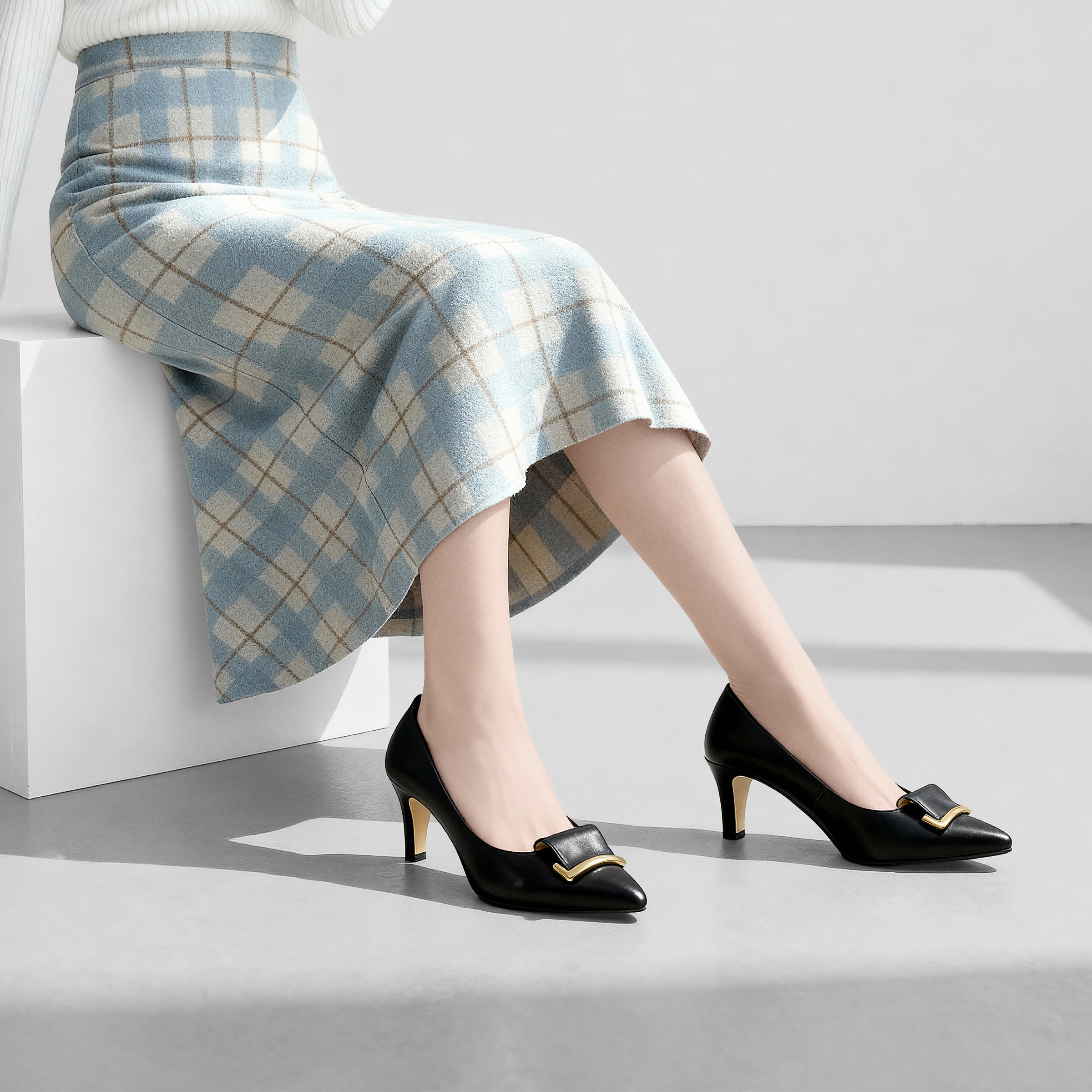 2026SS：バックルリボン付き アーモンドトゥ パンプス（lt7001