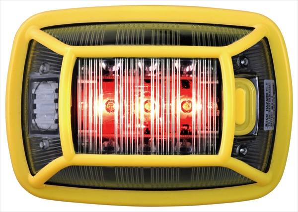 電池式LED警告灯 ニコハザード・ファブ 3面 赤発光＋ブザー VK16H