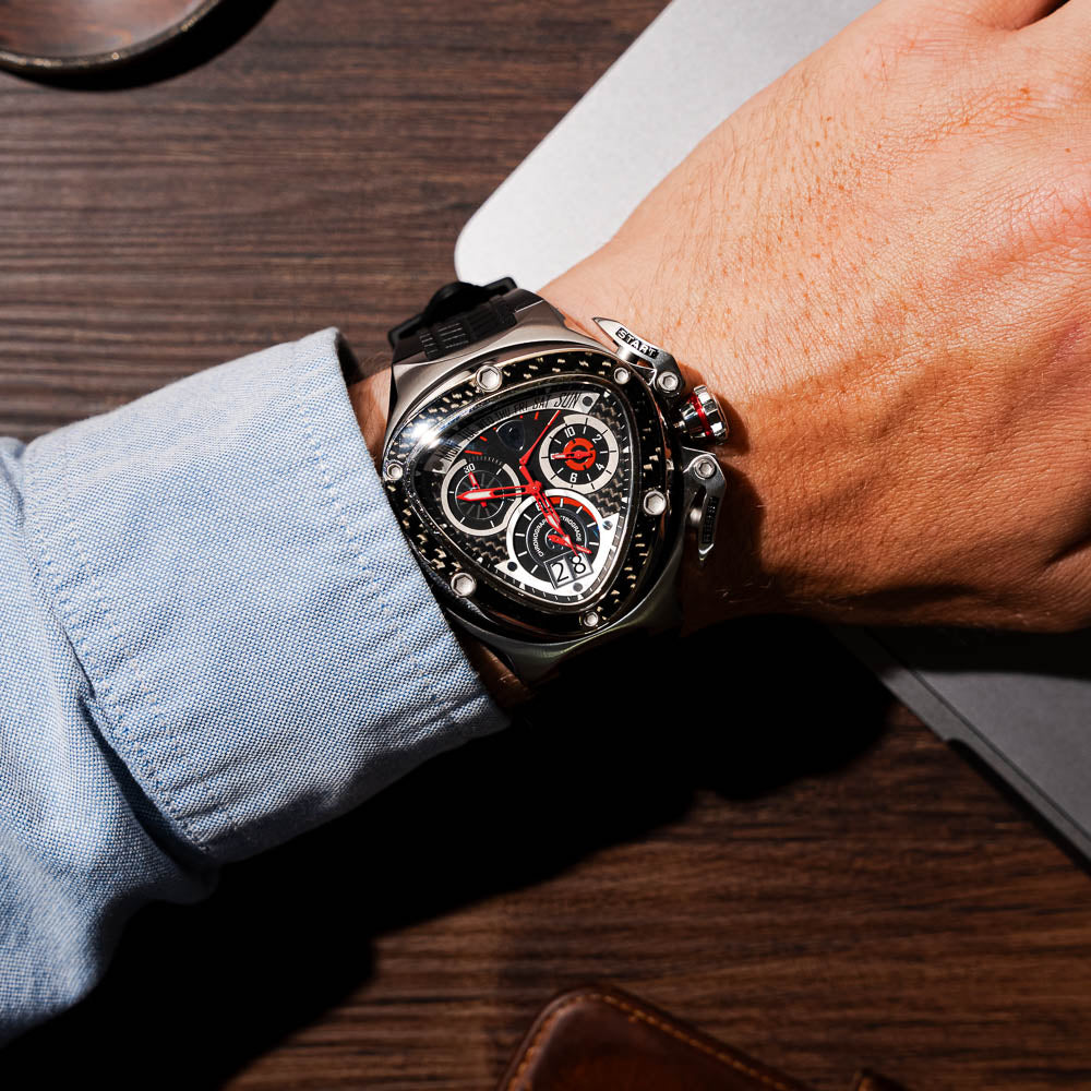 Tonino Lamborghini Spyder 3020SP Chronographic Sport Watch Black
