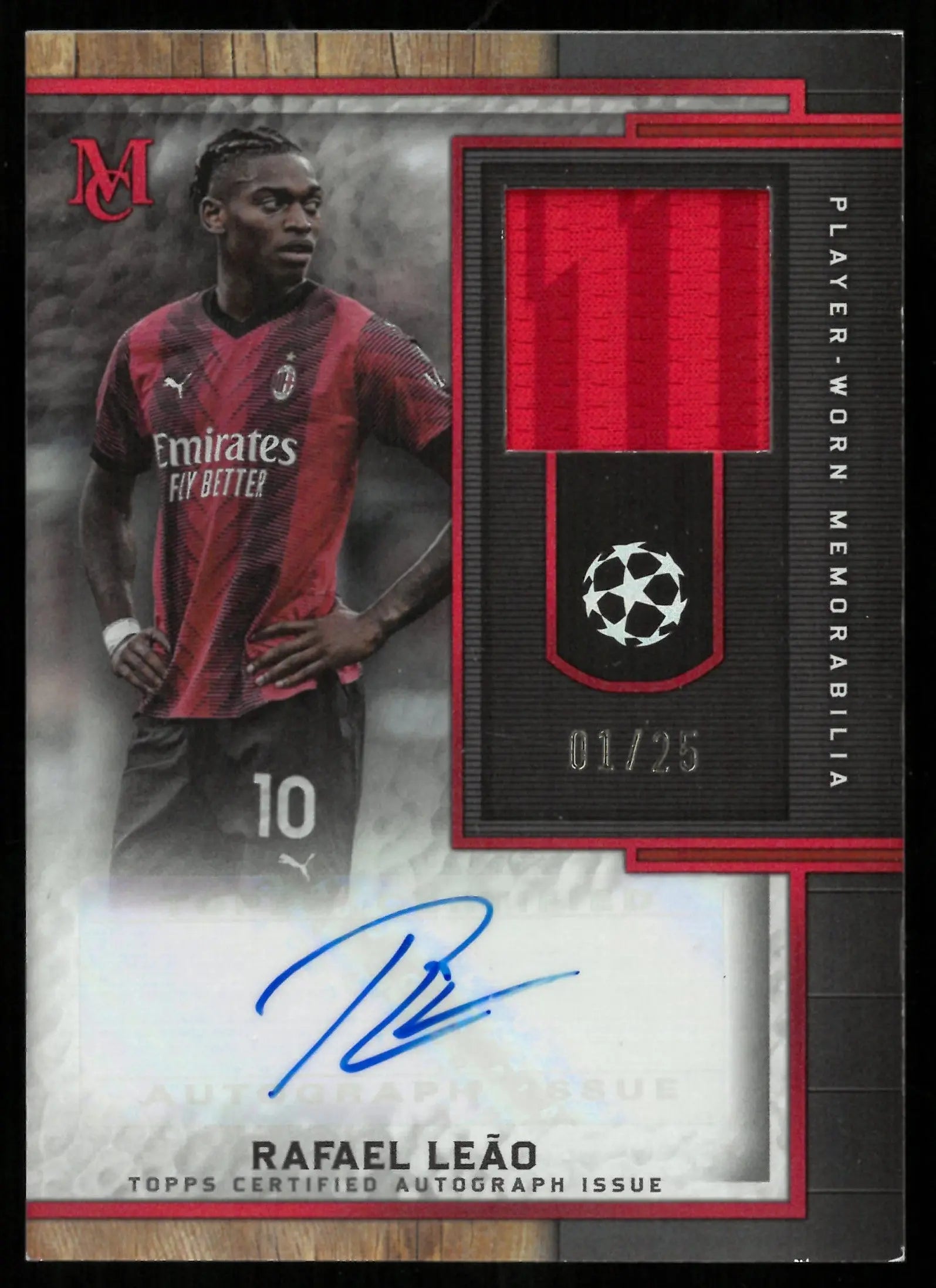 2023 Topps Museum UEFA Champions League Rafael Leao Red Autograph