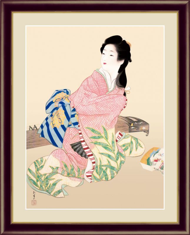 アート額絵 上村松園 F6サイズ 娘深雪 明治時代を生きた女流画家の名画