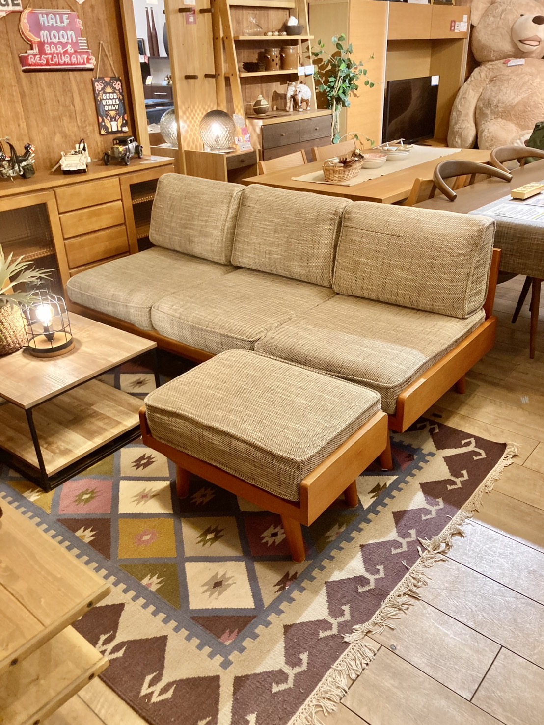 アルベロ 3人掛けカウチソファ オットマン付＊カバーリング＊ウニコ