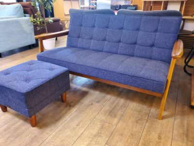 ☆karimoku60 カリモク60 Kチェア 2シーター オットマン タープブルー