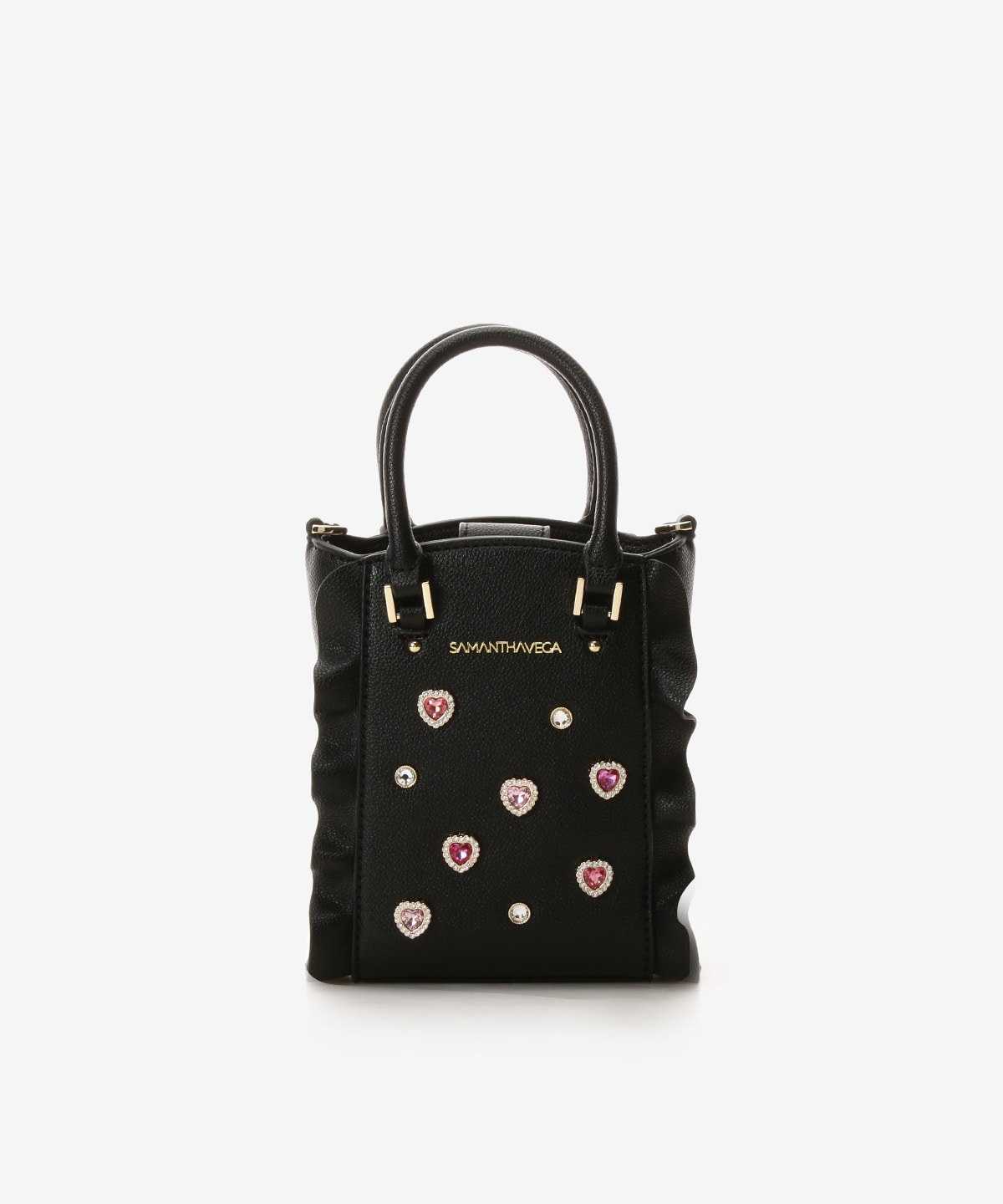 プチビジューフラッタースマホショルダー(FREE ブラック