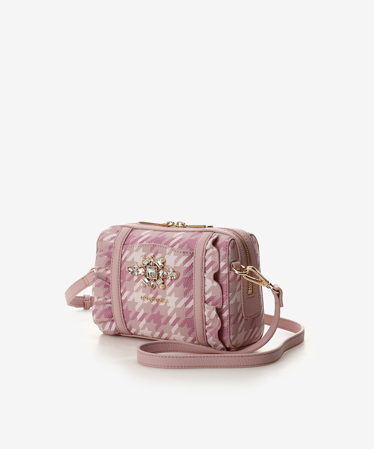 チェックビジューフリルショルダーバッグ(FREE ピンク): SAMANTHAVEGA