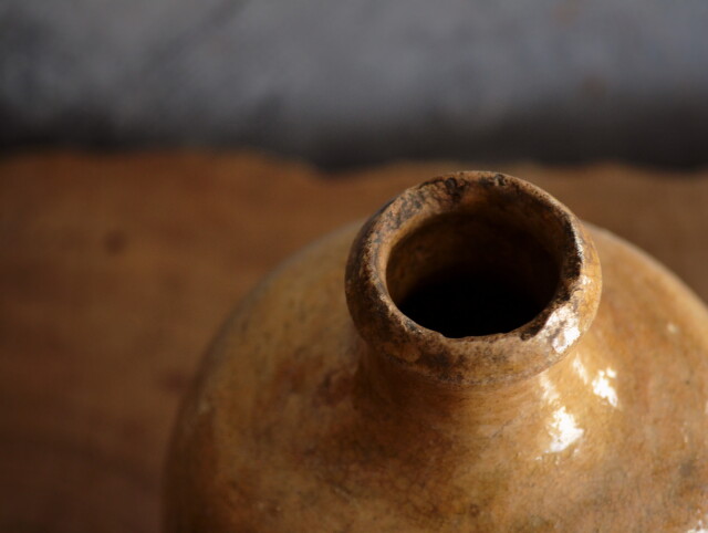 黄瀬戸徳利 瓶 酒徳利 酒器 花器