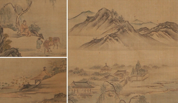 古美術青華堂｜D807 掛軸・狩野永納筆・人物山水図