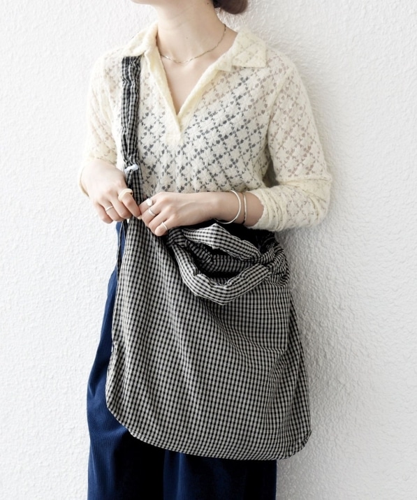 SHIPS any: 3WAY チェック ギャザー ショルダーバッグ (ユニセックス