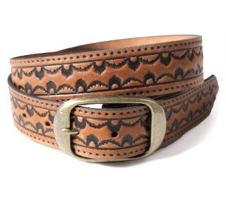 新品☆LAUREN ラルフローレン コンチョ バックル レザーベルト 黒 S