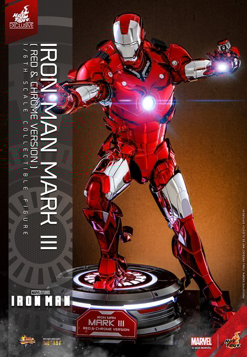 Iron Man Mark III (Red & Chrome Version) Sixth Scale Figure by Hot