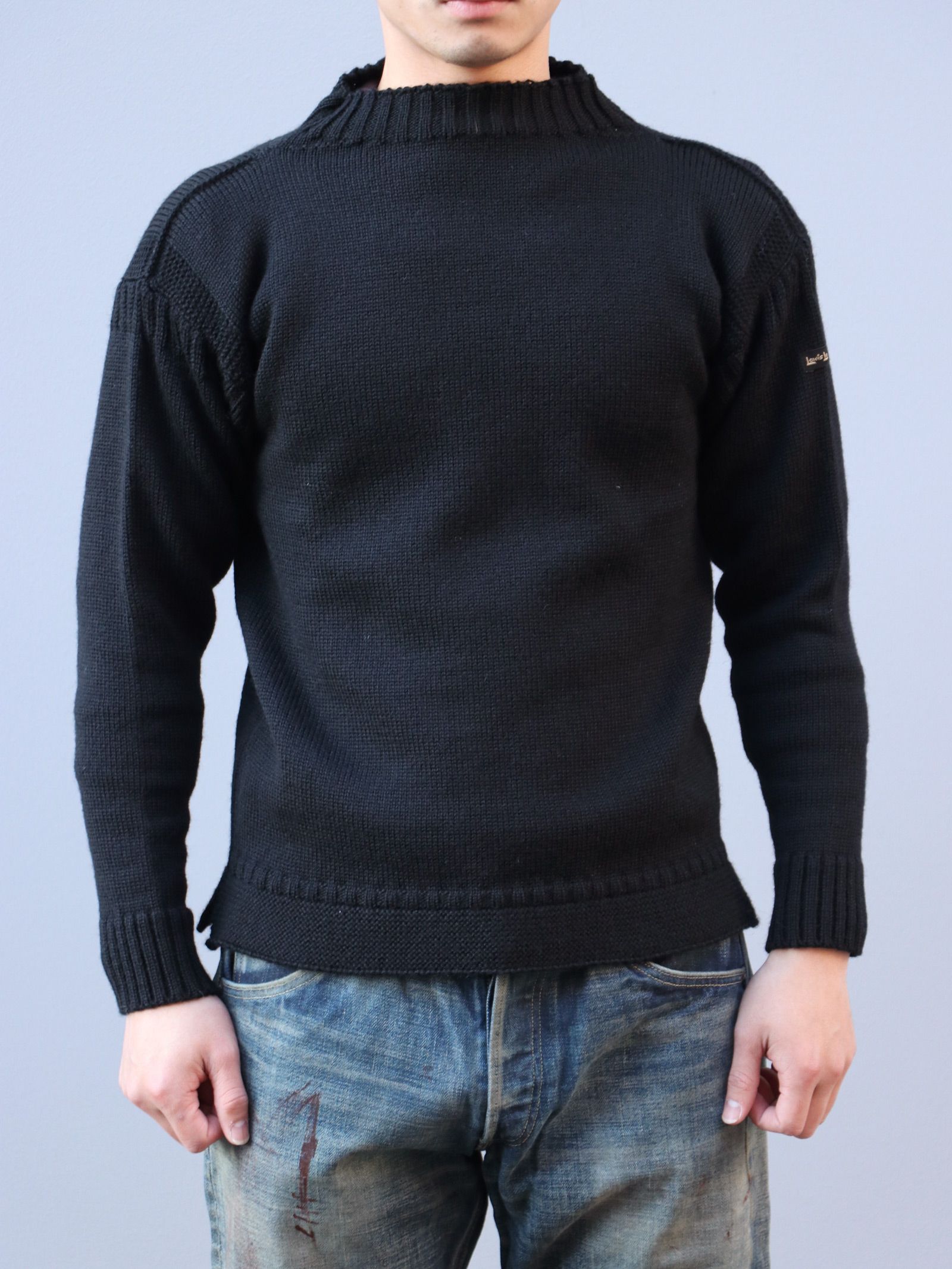 Lewis Leathers - AVIAKIT FISHERMAN JUMPER (BLACK) | SKANDA