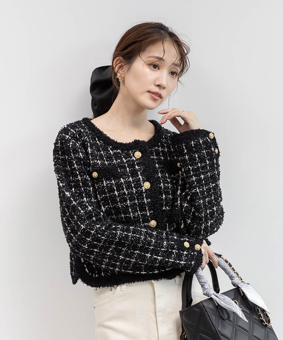 SALE】ツイードニットカーディガンRANDA公式サイト