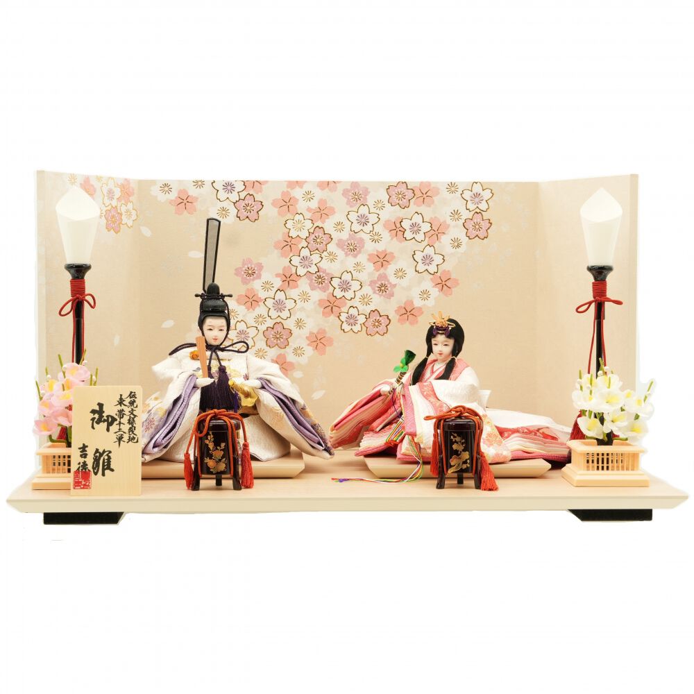 雛人形】親王飾り「金彩桜木目調」（605883）ひな人形 ひな祭り お雛様