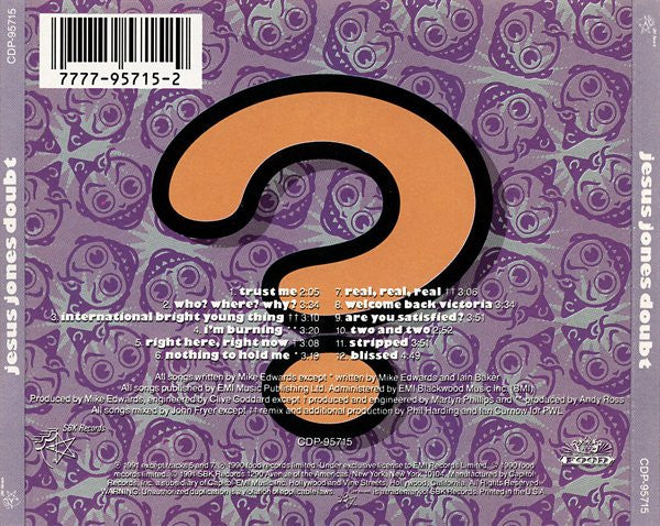 Buy Jesus Jones : Doubt (CD, Album) Online for a great price – The