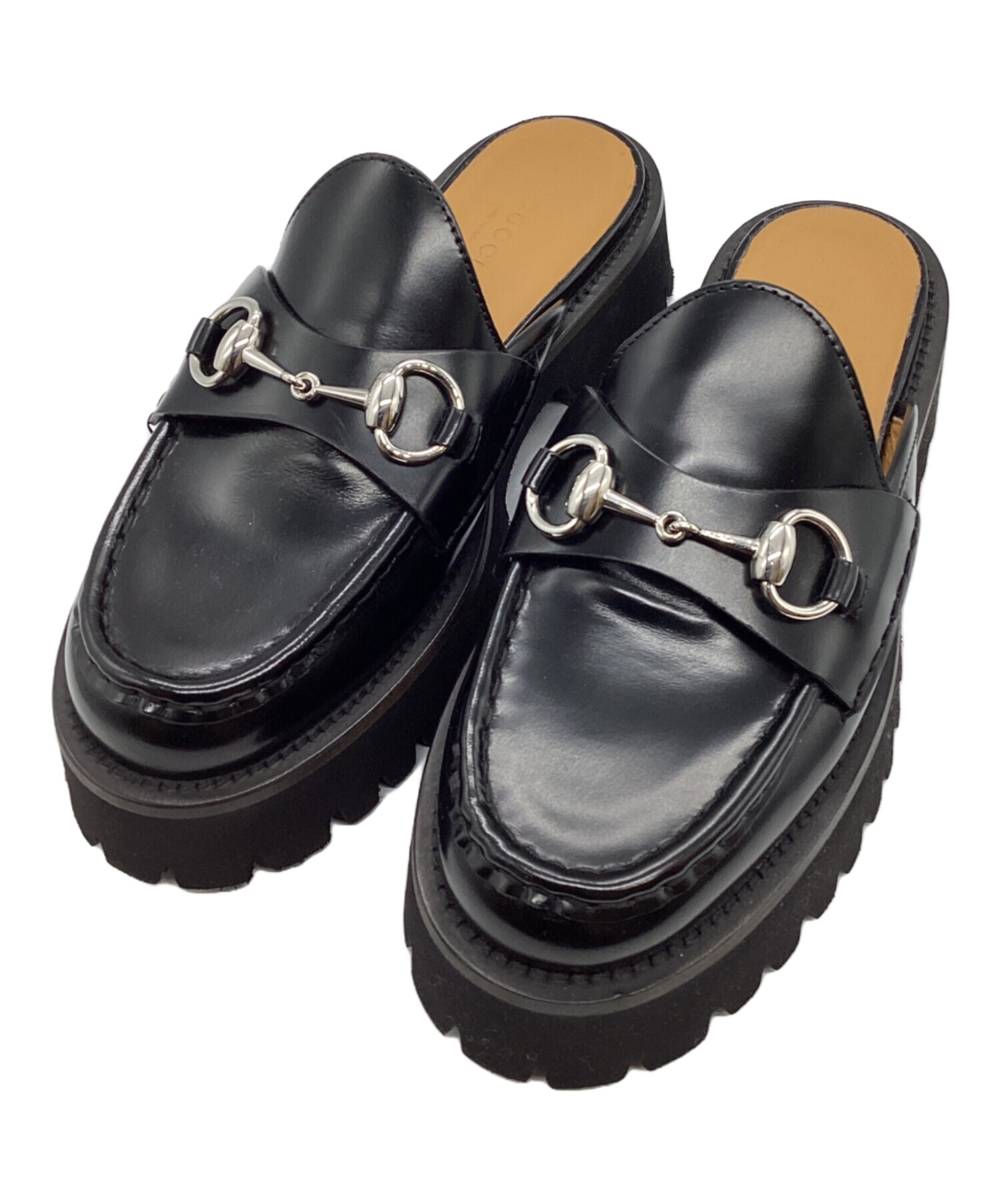 中古・古着通販】GUCCI (グッチ) ホースビットレザーミュール ブラック