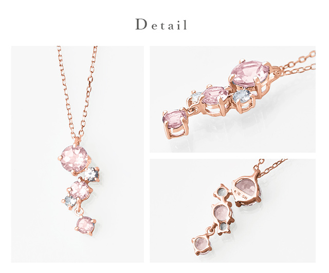 K10ピンクゴールドモルガナイトネックレス(RPN074-002)|TSUTSUMI