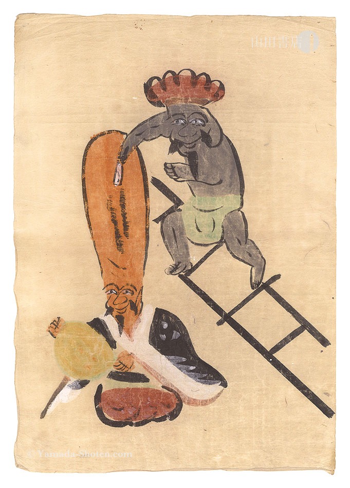 作者不詳「大津絵 長頭翁」 | 山田書店美術部オンラインストア