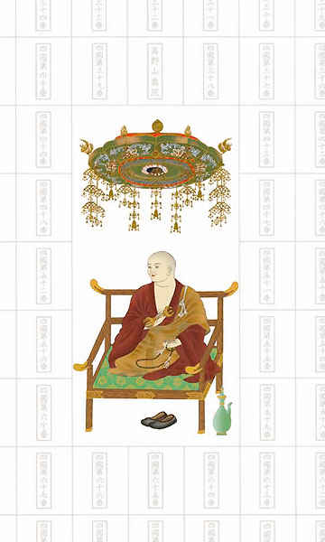 集印軸 (納経軸・朱印軸 四国八十八ヶ所集印軸 掛け軸タイプ