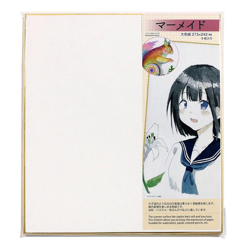 イラスト 色紙 273×242mm マーメイド 金 5枚入り | ゆめ画材